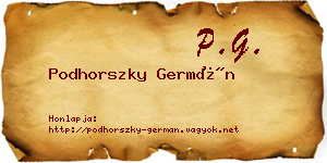 Podhorszky Germán névjegykártya